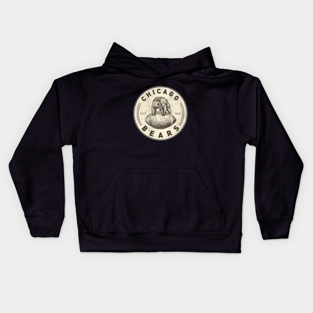 Vintage Chicago Bears 1 by Buck Tee Kids Hoodie by Buck Tee